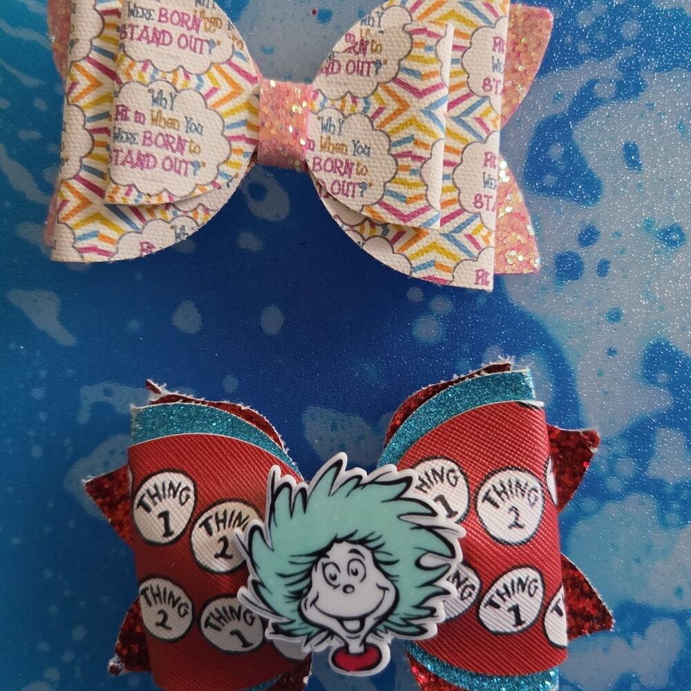Custom Dr. Sucess & HANDMADE Hair Bows